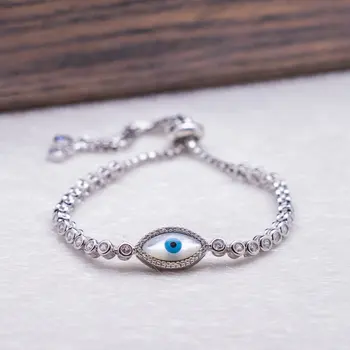 

925 Sterling Silver Zircon Stone Eye Bracelet