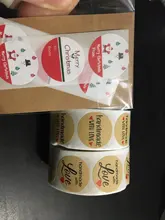 Pegatinas de papel Kraft Natural hechas a mano para embalaje, sello de Gracias pegatina, papelería, 500 Uds.