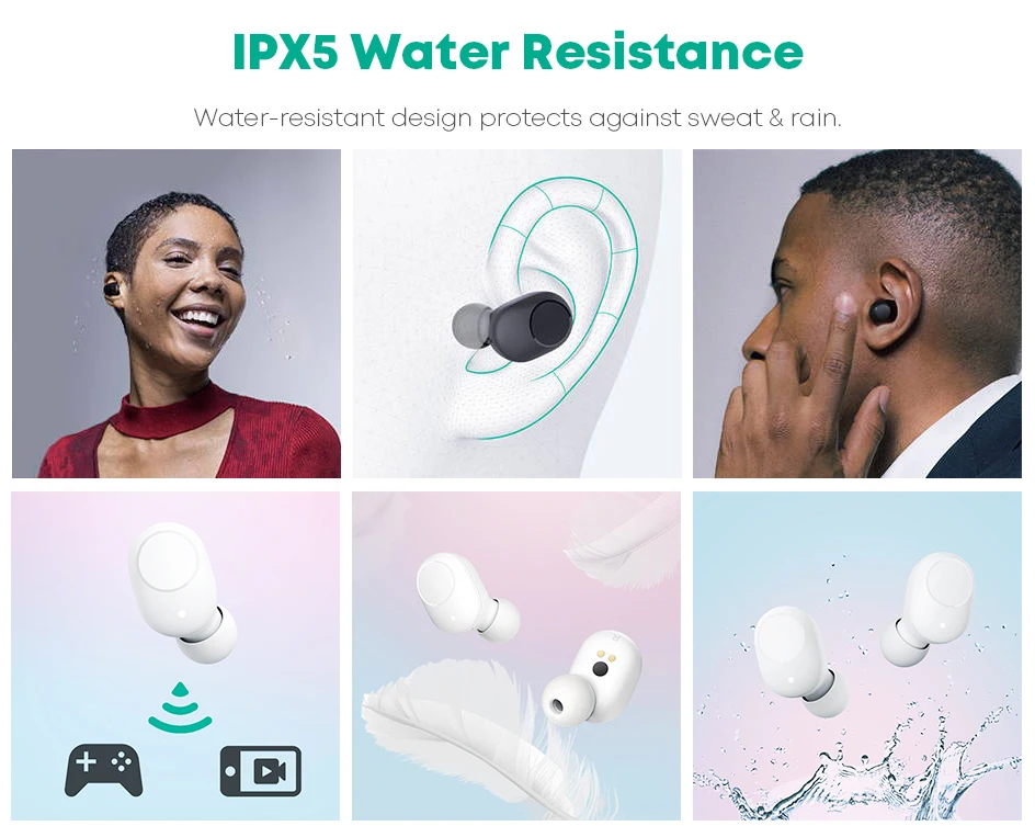 AUKEY Wireless Charging Earbuds Elevation inear Detection EPT31