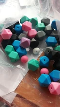 LOFCA10pcs 14mm Mini hexagonal silicona mordedor de cuentas para bebé BPA libre DIY collar Cadena de chupete dentición del bebé cuidado infantil