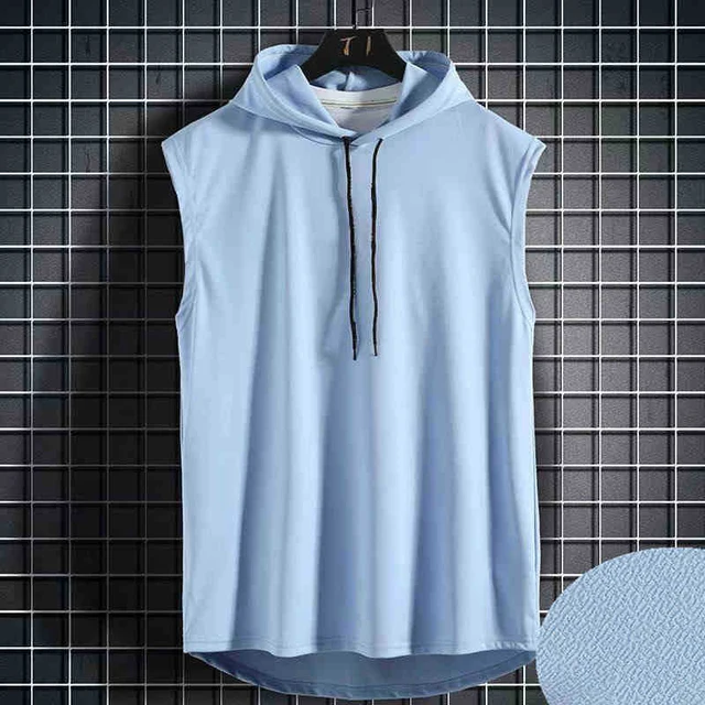 Women's Sleeveless Shirts Hooded Sports Fitness Tops Loose Quick-Drying Breathable Casual Running Yoga Tank Top Hooded Vest