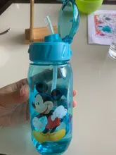 450ml de dibujos animados de Disney Mickey mouse, niños de plástico de taza paja los estudiantes agua potable chico botella a prueba de fugas nuevo