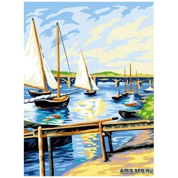 

Mrc1531-406 canvas with a pattern Margot 'парусники' 40*50 cm