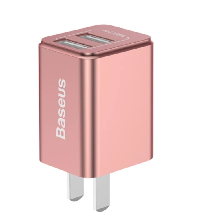 Сетевое зарядное устройство Baseus Traveler series Dual USB charger 2.4A CCALL-EZ0R(Розовое золото