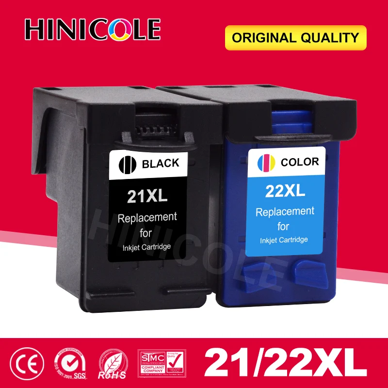 Hinicole Cartuccia Di Stampa Per Hp 21 22 Per Hp 21 Hp 22 Cartucce Di Inchiostro Per Hp Deskjet F2180 F2200 F2280 F4180 F300 F380 380 D2300 Stampanti