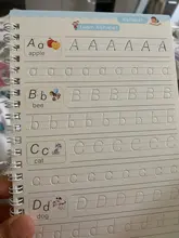 Libros mágicos reutilizables para niños, kit de escritura de caligrafía 3D, escritura de números en inglés, práctica mágica, 4 unidades