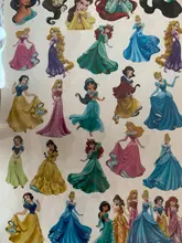 Disney-pegatina de princesa de dibujos animados para niños y niñas, juguete de personaje de acción aleatorio, decoración de la piel, regalo de cumpleaños y Navidad, 1 unidad
