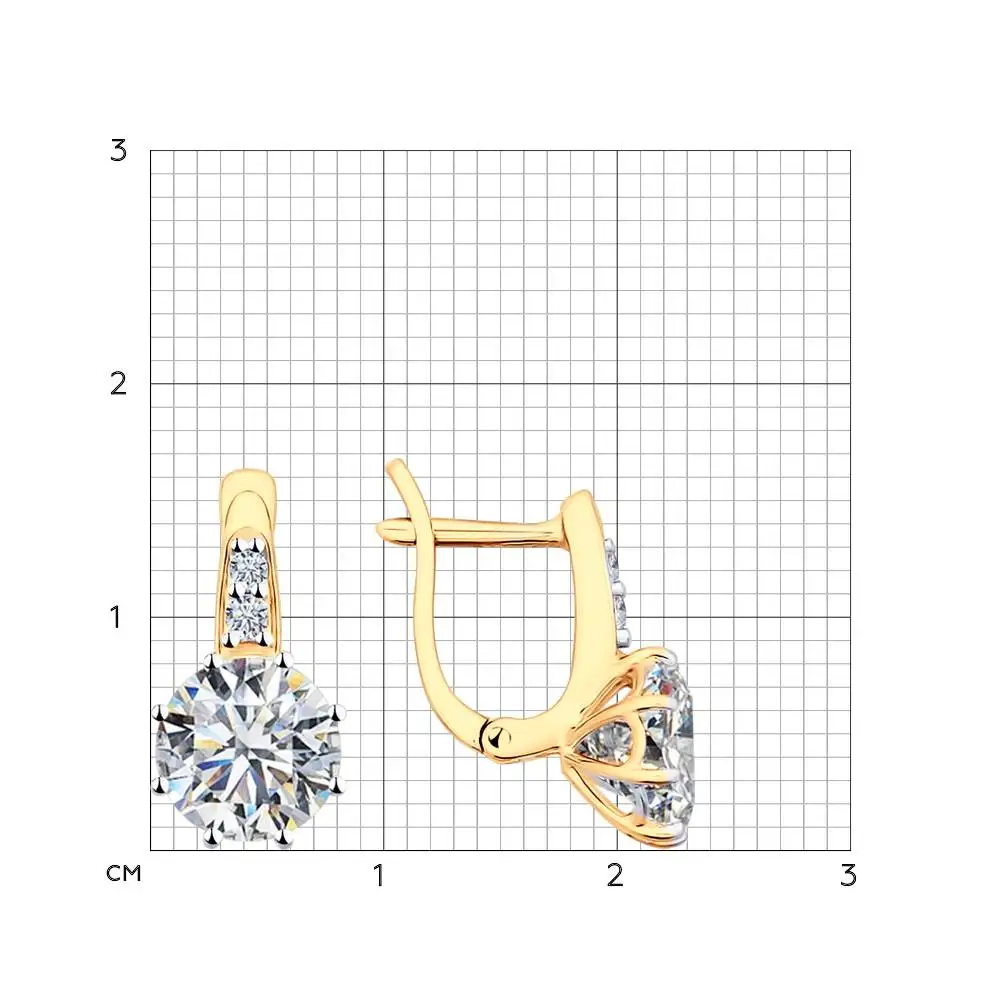 Серьги SOKOLOV из золочёного серебра со Swarovski Zirconia