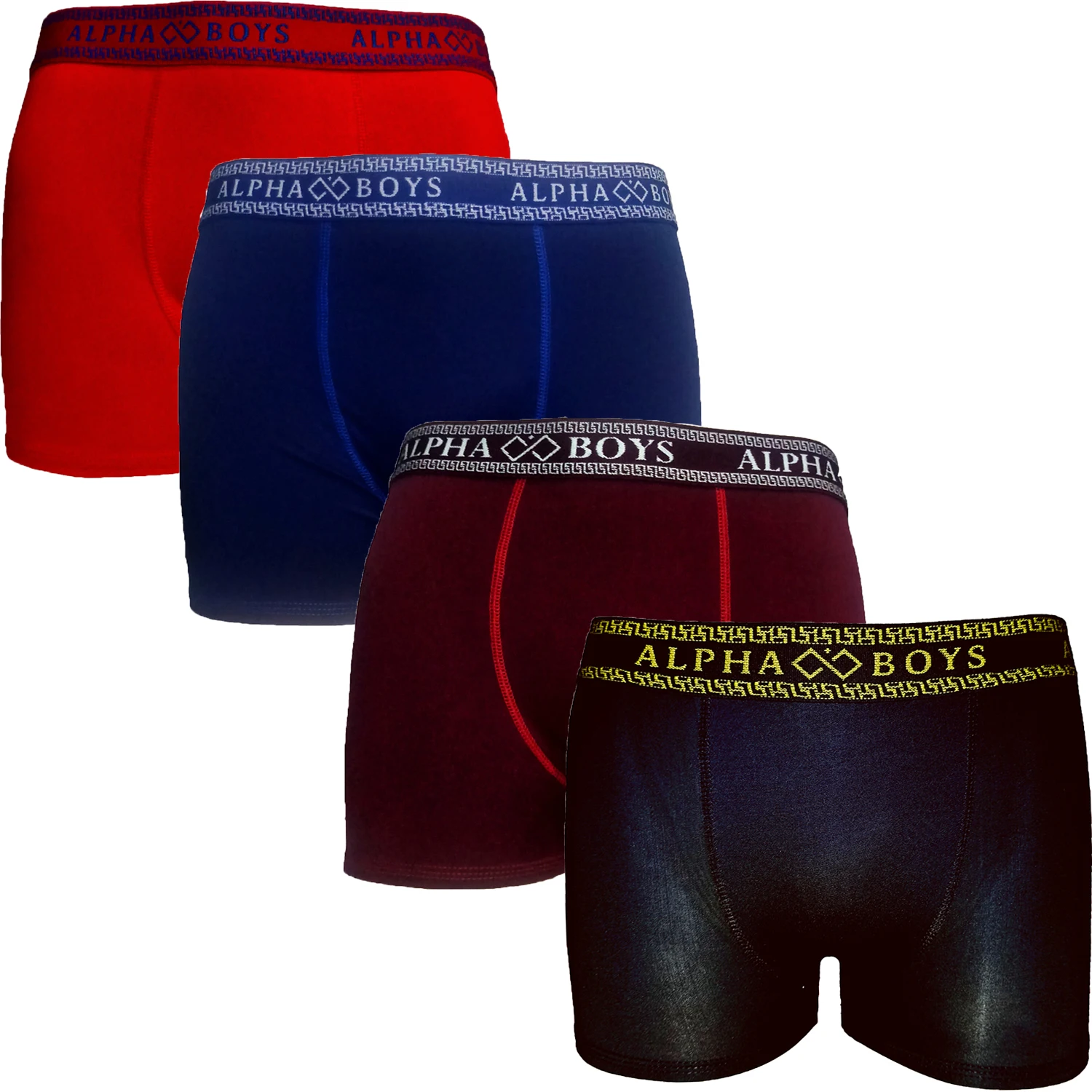 Kit 5 Boxer Briefs Polyelastano Alpha Boys Original Men's Clothing Flat and  Printed EC