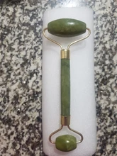 Rodillo de Jade para masaje Facial, masajeador verde de piedra Natural, levantamiento de cuello y cara, herramientas de cuidado de la piel, 2 uds.