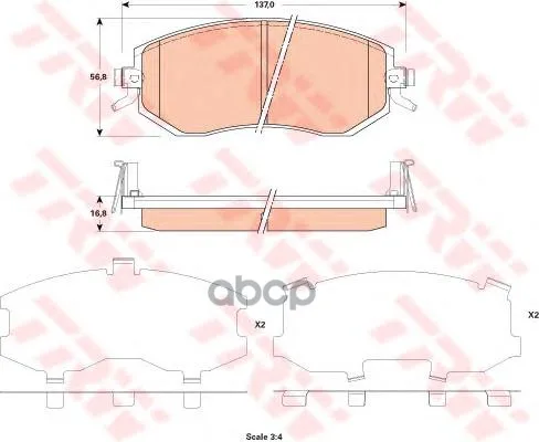 Gdb3519_колодки Дисковые Передние! Subaru Impresa/Forester/Legacy 1.5-2.5/2.0d 09 Trw/Lucas Gdb3519 TRW/Lucas арт. GDB3519