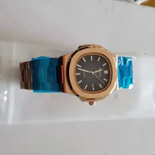 PLADEN-Reloj de pulsera de cuarzo para hombre, de negocios, de lujo, a la moda, correa de acero inoxidable, azul degradado, reloj calendario a prueba de agua