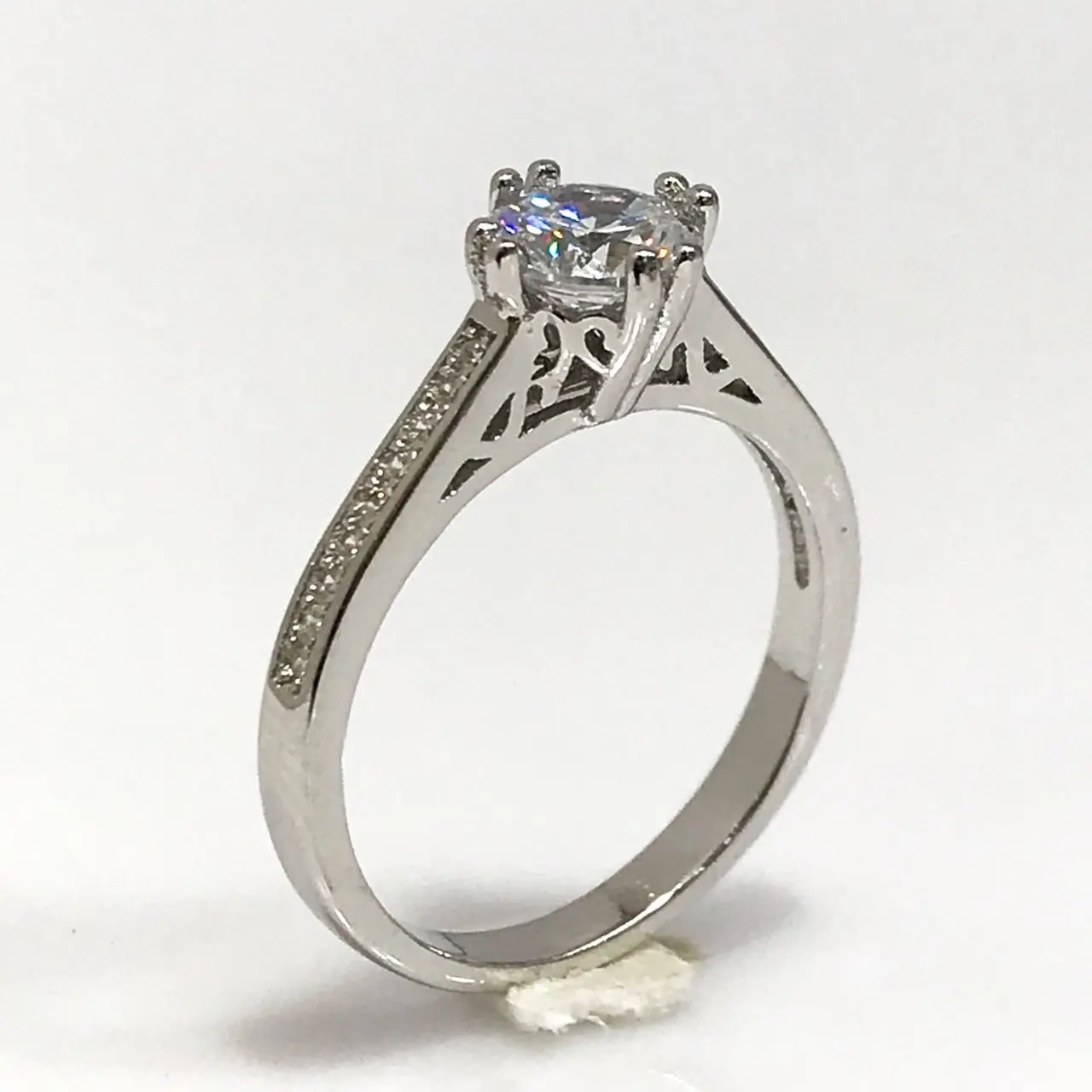 Серебряное обручальное кольцо специального дизайна Swarovski|Кольца| |