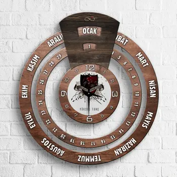 

Personalized Professional Custom Harekat Infinite Mayan Calendar Wooden Wall Clock