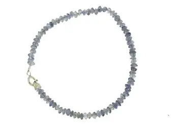 

Bracelet with spinels in blue color and silver clasp