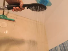 Shower-Head Wall-Mounted Hand-Held Black 3-Function with Matte