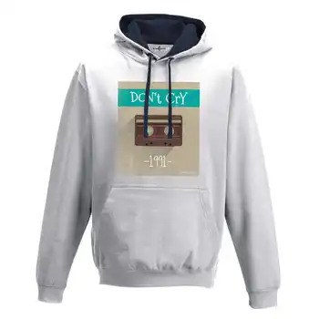 

Hood Sweatshirt Bico Don't Cry Music Cassette Tape Radio Dance Pop Rock Years 90 Fashion Design 1 S