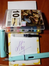 Paquete de caja de 10 unidades, pluma estilográfica de color, bomba Convertidora de recarga de tinta, cartuchos recarga para pluma de 3,4mm