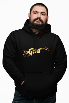 

Angemiel Wear Lightning Groot Black Male Hooded Sweatshirt