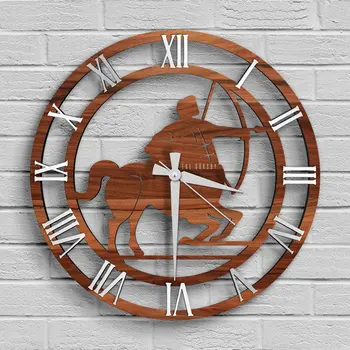 

Personalized Custom Sagittarius Sign Design Wooden Wall Clock-Model A2