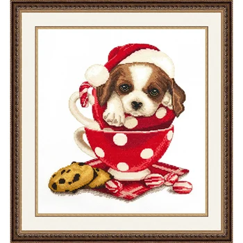 

1005 set for embroidery Aries 'New Year's senbernar' 23*25 cm