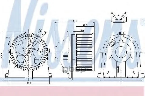 Мотор Отопителя Vag A3/Tt /Octavia/G4/Bora/Polo 97-10 Nissens 87022 Nissens арт. 87022