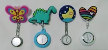 Reloj con dibujos animados en 3D, sonrisa, girasoles, corazón, Luna, bebé, cielo de estrellas, patrón de aleación, enfermera, vestido de Doctor, cuarzo, clip de bolsillo