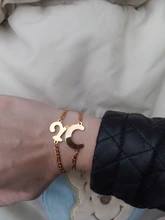 Pulsera de acero inoxidable con inicial personalizable para mujer, abalorio de brazalete con letra de A-Z, bisutería con nombre