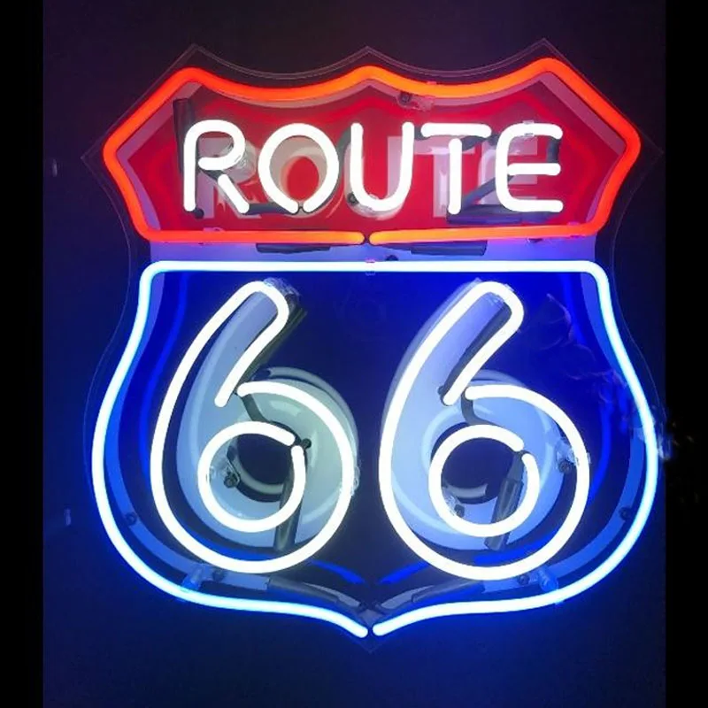 California Route 66 Logo Neon Sign Lamps American Road Lamp Pubblicizza Beer Bar Hotel Store Display Paint Board Room Iconic Sign