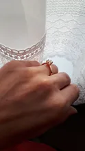 Clásico seis garra anillo de Color dorado AAA Austria anillos de boda con cristal para novia regalo de Navidad joyería de las mujeres, anillo de compromiso