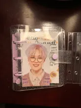 MINKYS Kawaii brillante Mini Bling bolsillo 3 Ring Binder diario cuaderno diario del programa DIY libro de fotos coreano papelería de la escuela