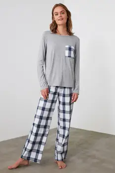

Trendyol Plaid Woven Pajamas set THMAW21PT0493