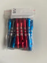 12 uds/lote dardos de aleación de aluminio de 35mm ejes de vástago de aluminio 3 colores negro + azul + rojo