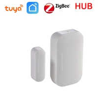 Tuya Smart Home ZigBee Door Window Sensor WiFi APP Notification Alerts Battery Operated ZigBee Contact Sensor smartyiba app remote control wifi wireless magnetic door window sensor detector door contact detect door close open app alerts