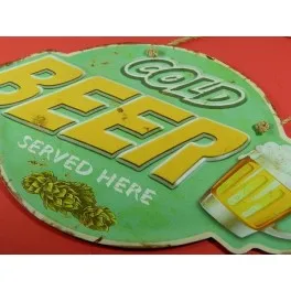 

Poster sheet COLD BEER Vintage decor plate for room wall, lounge, bar, garage