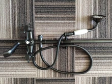 Faucet Shower-Faucet-System Showerhead Bathroom Rainfall Black Brass Dual-Handle 