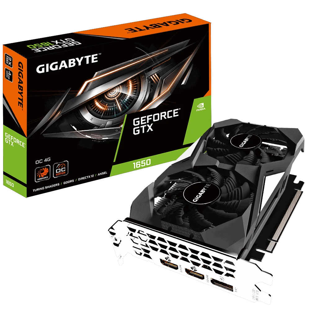 Видеокарта GTX1650 4Gb GIGABYTE GV-N1650OC-4GD