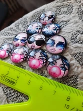 Matryoshka rusa, 10 Uds., mezcla de 12mm/18mm/20mm/25mm, cabujones redondos de cristal para hacer fotos