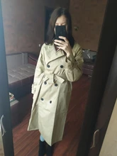 Marca del Reino Unido 2021 nueva moda Otoño/otoño Casual doble botonadura Simple clásico Trench largo con cinturón mujer Chic chaqueta