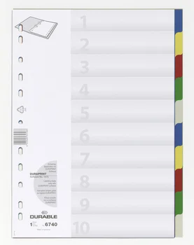

Separator with colored tabulators, 10 sections, A4 five-color