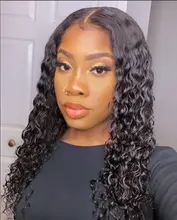 Peluca Frontal de encaje con ondas al agua, cabello humano Sdamey 13 × 360 × 6, encaje rizado profundo, Frontal, brasileña, 28, 30, 40 pulgadas, 4x4, cierre, 4/13