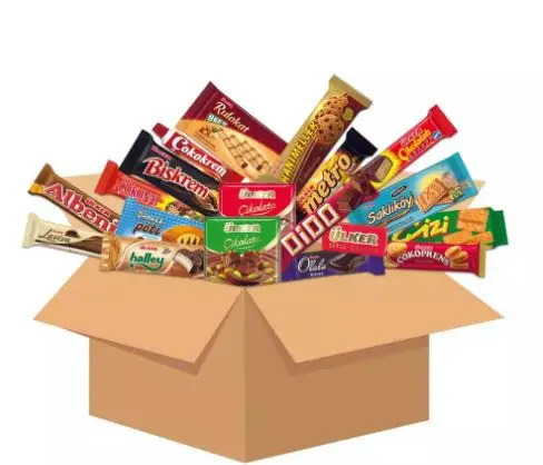 Boîte de Snacks internationale variés, boîte de Snacks turcs célèbres et populaires, boîte de Snacks étrangers, nourriture halale moyenne et grande