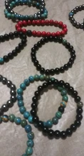 2 unids/juego de pulsera de piedra natural pareja negro clásico Azul Mate brazalete de malaquita, adecuado para hombres y mujeres mejor regalo