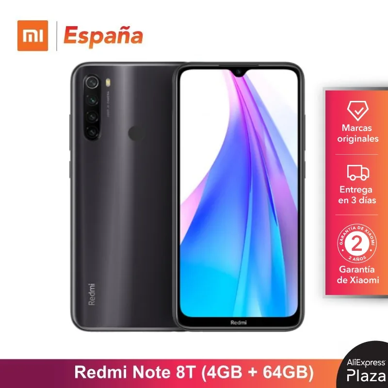  Xiaomi Redmi Note 8T (64GB ROM 4GB RAM 13MP Frontal Cámara Batería de 4000 mAh Android Nuevo Libre)