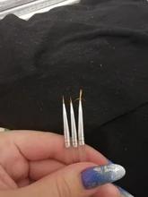 3 unids/set Kolinsky de uñas de Gel línea de arte pinceles para pintar de cristal acrílico delgado de pluma de dibujo herramientas de manicura de decoración de uñas conjunto