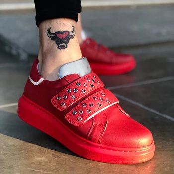 

BOA Hook & Loop Red Men Shoes High Quality 100% Vegan Leather Men Casual Shoes. Shoe, Sneaker Shoe, Van Shoe, Air Shoe, Basket Shoe, Flip Shoe, Trainer Shoe, Chaussure, Laofer Shoe, Gel Shoe, Young Man Shoes, Comfort