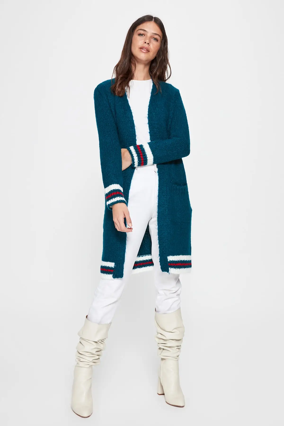 

Trendyol Ribbon Detail Sweater Cardigan TWOAW20HI0109