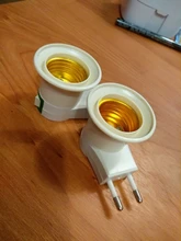 Eu-Plug-Adapter Socket Base-Lamp Power-On-Off-Control-Switch E27 with 1pcs