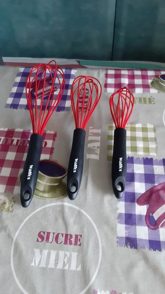 Walfos Silicone Whisk Stainless Steel Wire Whisk - Heat Resistant Kitchen  Whisks For Non-Stick Egg Foamer Stirrer Kitchen Tool - AliExpress