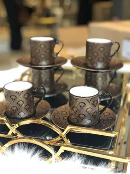 

Lucca Porcelain Petunya Coffee Set For Six Person